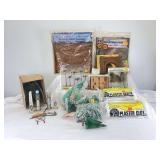 HO scale layout diorama scenery accessory items in original packages, Woodland Scenics