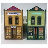 Piko G Scale 62234 General Store and 62235 Liquor Store, built and displayed