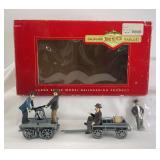Bachmann Big Haulers G Scale Item #96201 hand car with trailer in original box with figures and tools