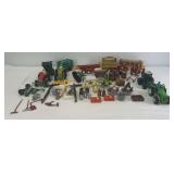 Group of New-Ray, Remco and others, plastic, die-cast metal, aluminum farm tractors, implements, More
