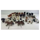 Large group of Schleich and Safari Ltd. horses, cattle, sheep, geese, pandas, wolves, More