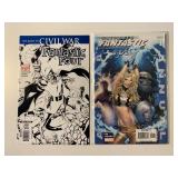 2 MARVEL COMIC FANTASTIC FOUR #1 CIVIL WAR #537