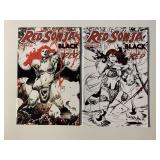 2 DYNAMITE COMICS RED SONJA BLACK, WHITE, RED 2/#1