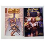 2 DYNAMITE COMICS RED SONJA THE SUPERPOWERS 2/#1