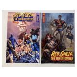 2 DYNAMITE COMICS RED SONJA THE SUPERPOWERS 2/#1
