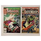 2 MARVEL COMICS THE DEFENDERS # 21, MAGIK #1