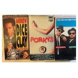 3 VHS Andrew Dice Clay,Porky's, Blues Brothers