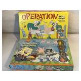 LOT OF 2 GAMES, OPERATION & SPONGE BOB