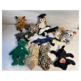 12 VARIOUS BEANIE BABIES