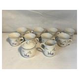 10 PIECE TEA SET BY SANGO STONE WARE