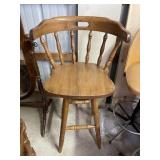 Oak Swivel Spindle Stool