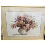 R.O. Pastel Flower Vase Signed Print