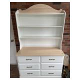 White 6-Drawer Dresser with Hutch