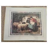 Adolf Eberle "Feeding The Sheep" Print