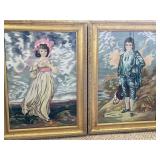 Victorian Portrait Needlepoint Pair