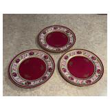 "NC" Rose Dubarry Salad Plate x3 W Germany