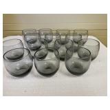 Smoked Glass Rounded Rocks Glasses