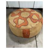 Morracan Leather Pouf Ottoman