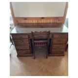 Oak Writing Desk & Chair