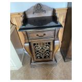 Wine Rack Marble Top Solid Wood