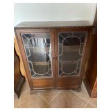 Antique Bookcase Double Glass Doors