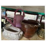 Assorted Planters & Watering Can
