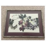 Chinese Squirrel and Grapes Print