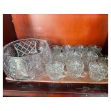 Pinwheel Crystal Punch Bowl Set