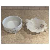Murano Glass Bowl & Milk Glass Bowl