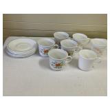 Corning Corelle Teacups Saucers