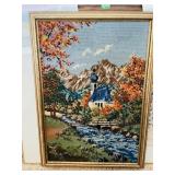 Needlework River Scene Art