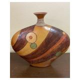 Carved Wood Decorative Vase