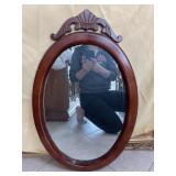 Oval Wood Frame Mirror