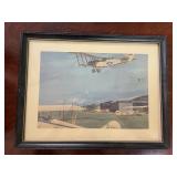 Biplane Airfield Print Framed