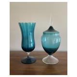Blue Glass Stemmed Décor