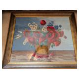 FLORAL NEEDLEPOINT FRAME