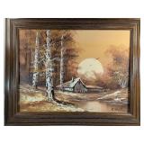 Framed K. Robertson Landscape Painting