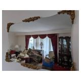 Ornate Rectangular Mirror with Gilded Frame