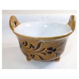 Handmade Hungarian Ceramic Footed Bowl