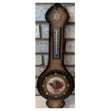 Wall-Mounted Thermometer With Floral Display