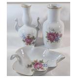 Hungarian Hollohaza Porcelain Trio
