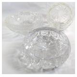 Three Cut Glass Bowls