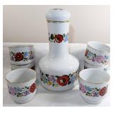 Kalocsa Hungarian Handpainted Decanter Set