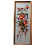 Framed Floral Needlepoint Artwork