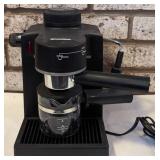 Kenmore Black Espresso Machine with Glass Carafe