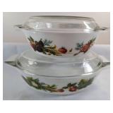 Pyrex Bowls With Vegetable Design