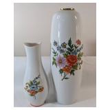 Borsodi & Hollohaza Floral Ceramic Vases