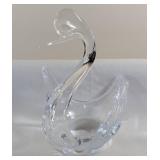 Clear Glass Swan Decorative Figure