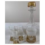 MCM Decanter Set With Gold Accents