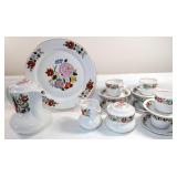 Kalocsa Hungary Handpainted Tea Set